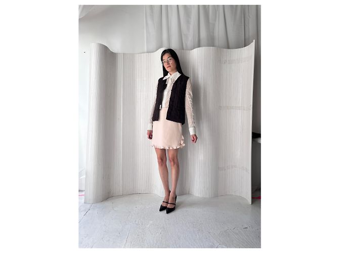 Falda con dobladillo con volantes Miu Miu Rosa - vista 2