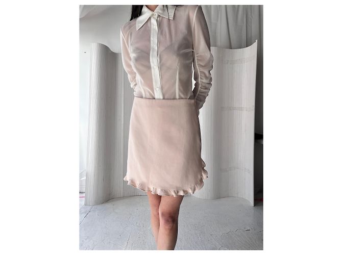 Falda con dobladillo con volantes Miu Miu Rosa - vista 6