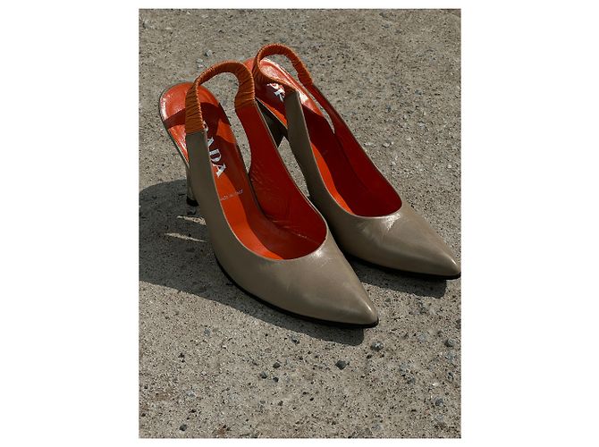 Prada Stiletto Sling-Backs degli anni '90 Arancione - vista 10