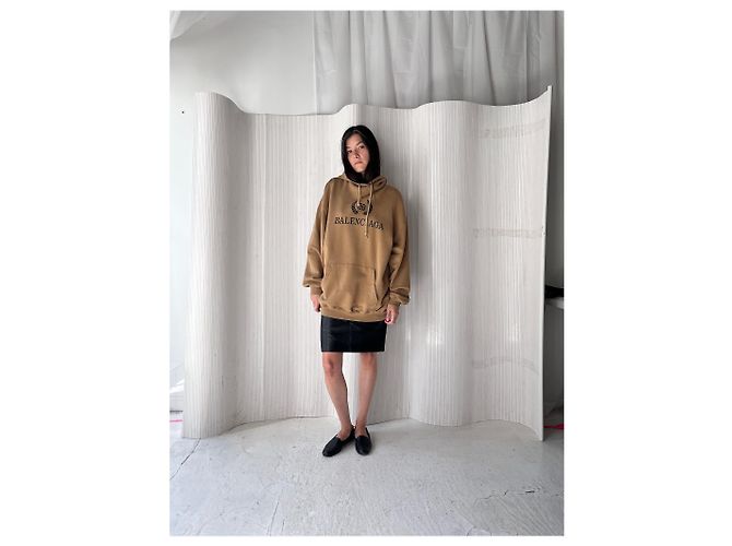 Sudadera con emblema de Balenciaga Beige - vista 2