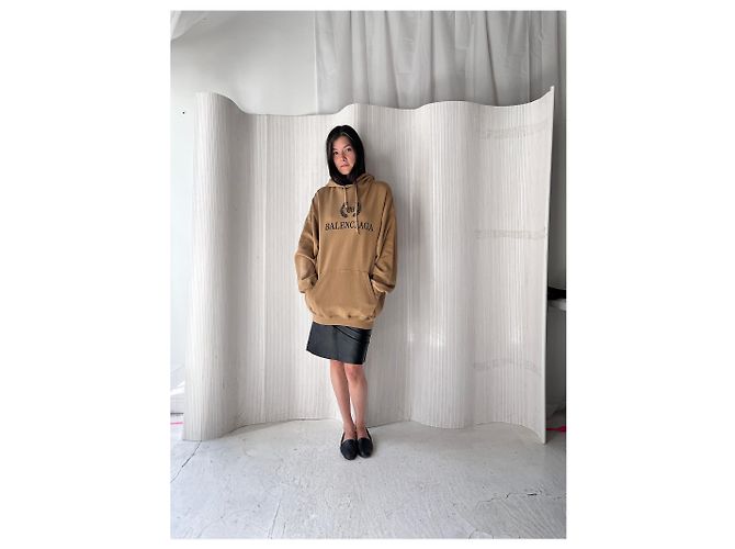 Sudadera con emblema de Balenciaga Beige - vista 3