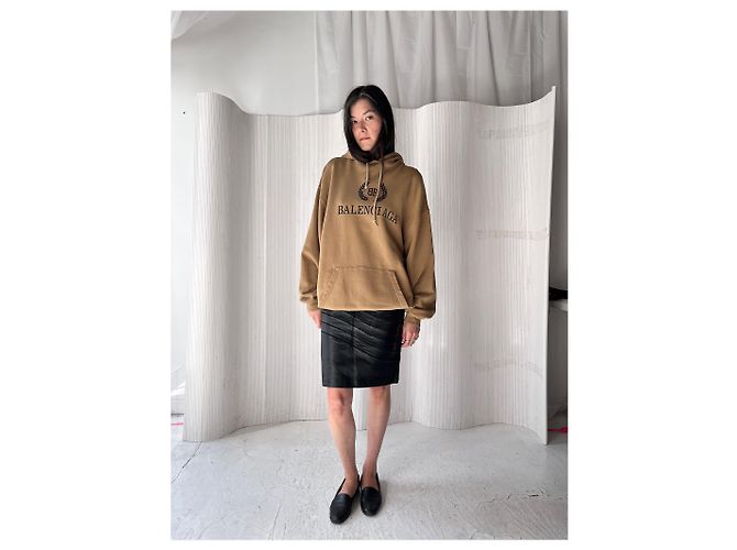 Sudadera con emblema de Balenciaga Beige - vista 4