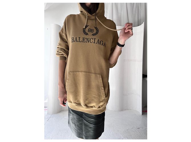 Sudadera con emblema de Balenciaga Beige - vista 8
