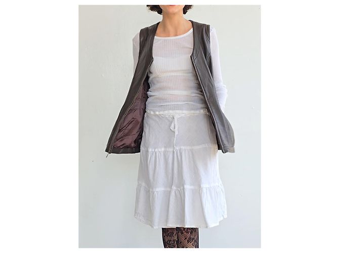 No Name Cocoa Leder Zip-Weste - Ansicht 7