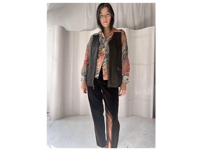 No Name Cocoa Leder Zip-Weste - Ansicht 9