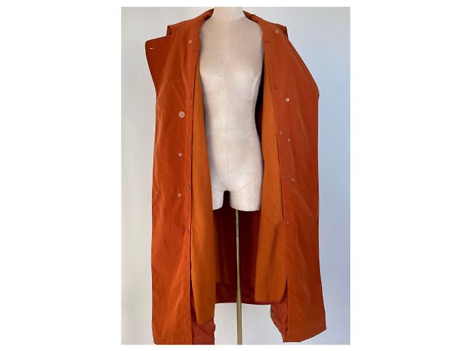 No Name Abrigo trench oversized naranja quemado - vista 12