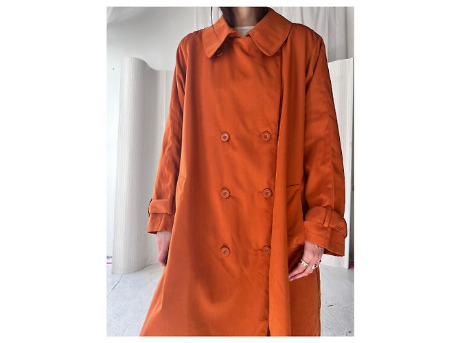 No Name Abrigo trench oversized naranja quemado - vista 17
