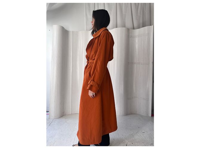No Name Abrigo trench oversized naranja quemado - vista 6