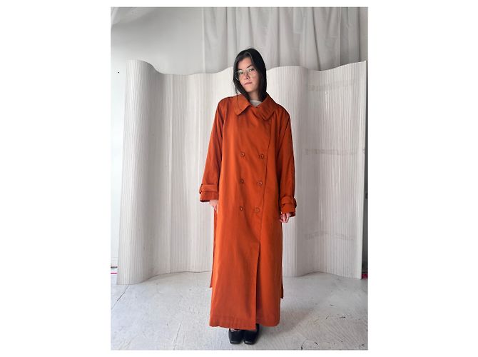 No Name Abrigo trench oversized naranja quemado - vista 8