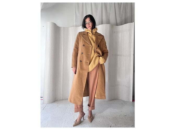 No Name Camel Double Breasted Peacoat - view 3