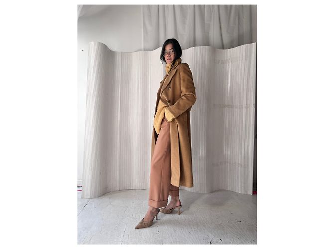 No Name Camel Double Breasted Peacoat - view 4