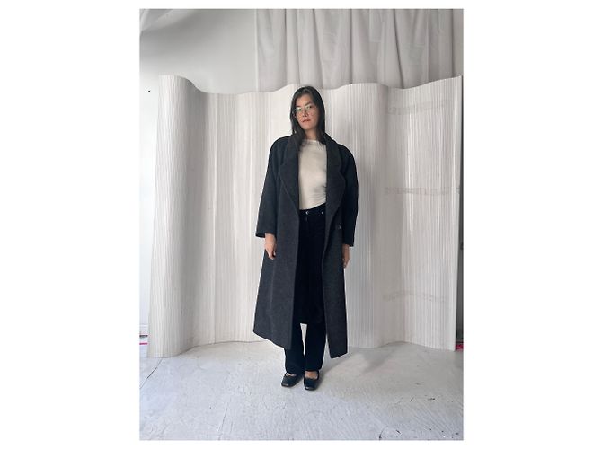 No Name Wollmantel in Anthrazitmelange - Ansicht 4