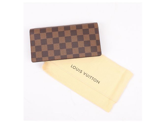 Billetera bi-fold Louis Vuitton Damier Ebene Brazza N60017 Castaño - vista 9
