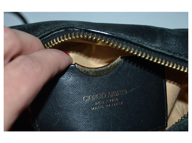 Bolso de mano Giorgio Armani de cuero negro - vista 2