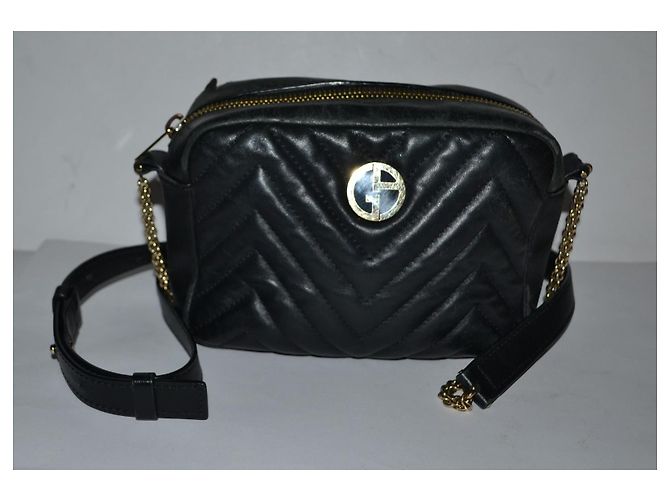 Bolso de mano Giorgio Armani de cuero negro - vista 3