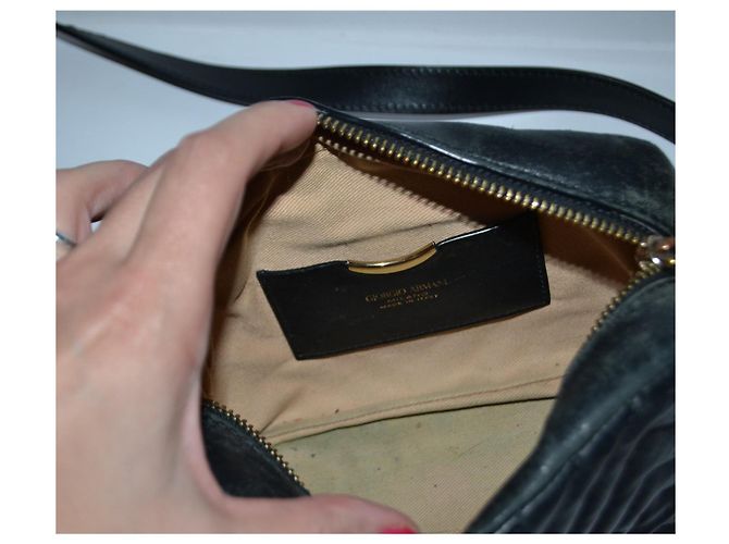 Bolso de mano Giorgio Armani de cuero negro - vista 9