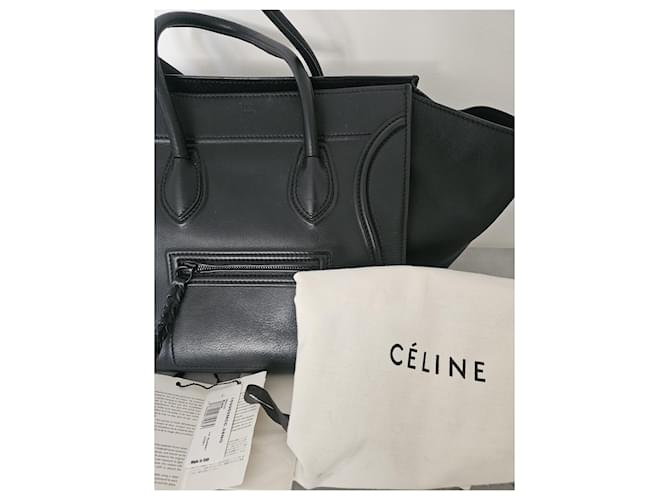 Borsa Céline Phantom in pelle nera Nero - vista 5
