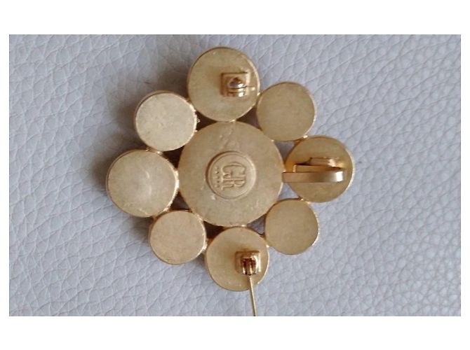 Spilla Georges Rech in pasta di vetro nera e bianca D'oro - vista 4