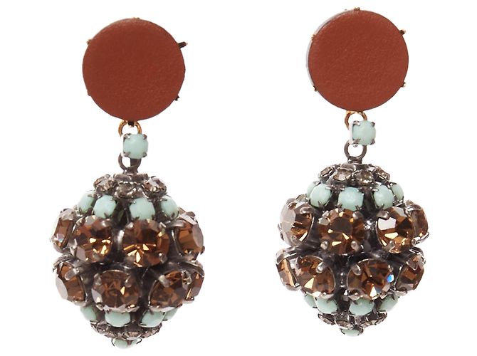 Orecchini in pelle con clip Marni Crystal Drop Ball - vista 2