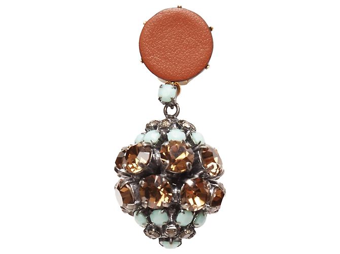 Orecchini in pelle con clip Marni Crystal Drop Ball - vista 4