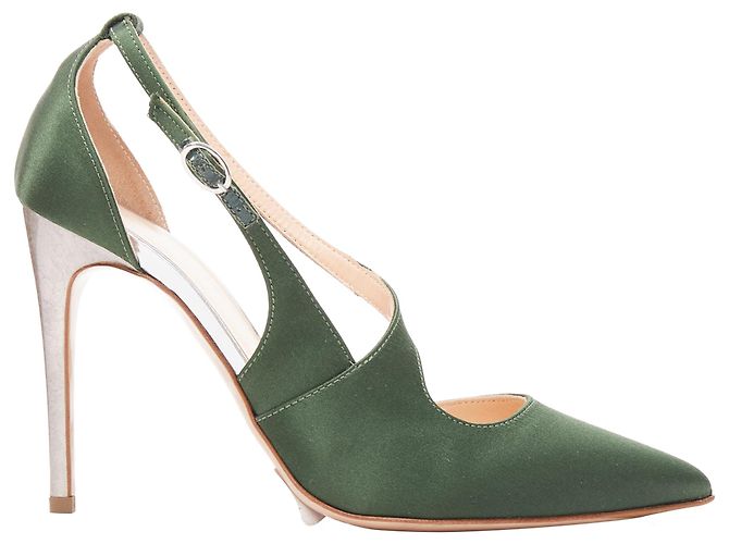 Silberne Absatzpumps Nanda Satin D'orsay von Rupert Sanderson - Ansicht 2