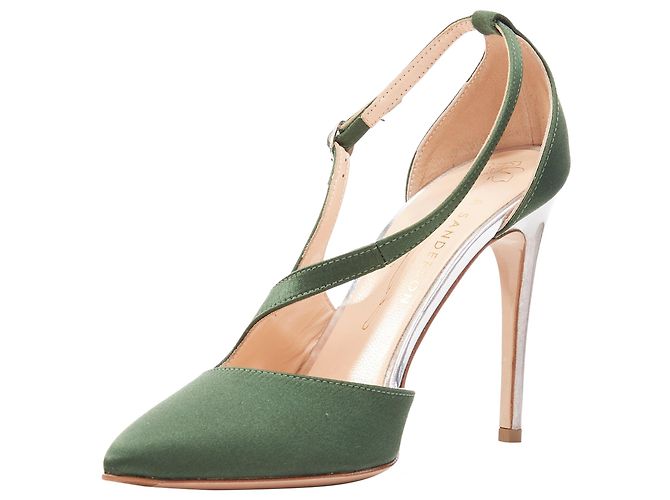 Silberne Absatzpumps Nanda Satin D'orsay von Rupert Sanderson - Ansicht 4