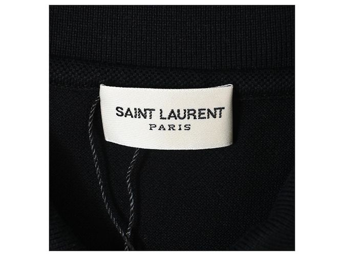 Polo de algodón negro con estampado de cartas de juego Saint Laurent - vista 4
