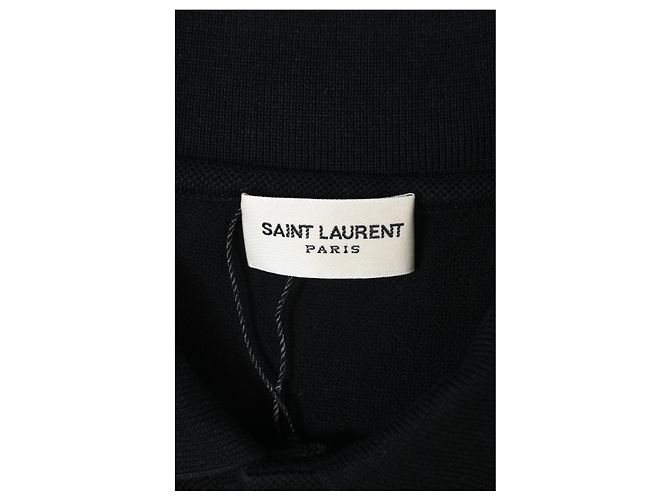 Polo de algodón negro con estampado de cartas de juego Saint Laurent - vista 8