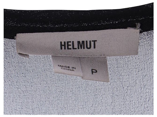 Top Ghost trasparente Helmut Lang in seta nera Nero - vista 4