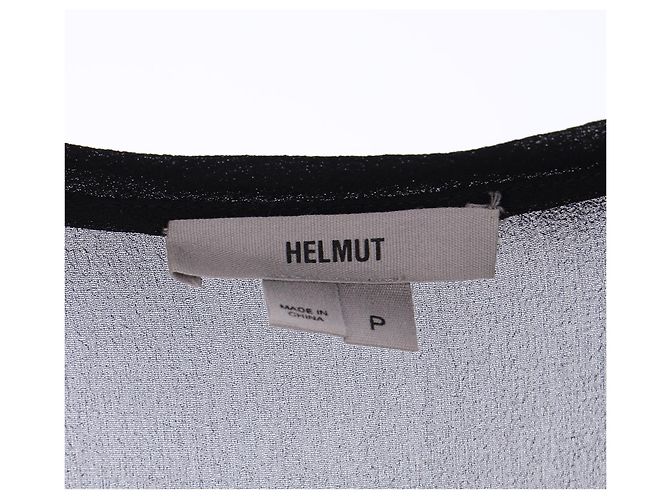 Top Ghost trasparente Helmut Lang in seta nera Nero - vista 9