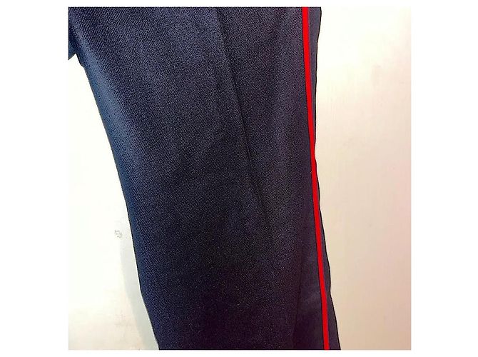 Authentic Gucci Rare Tom Ford Runway Black Web Striped Wool Pants - view 3