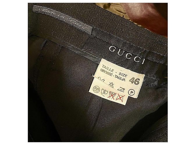 Authentic Gucci Rare Tom Ford Runway Black Web Striped Wool Pants - view 5