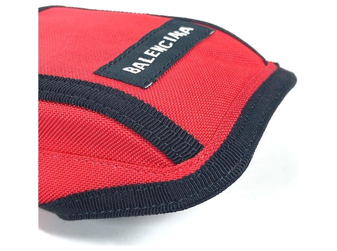 Pouch porta telefono Balenciaga Explorer Nero Rosso - vista 5