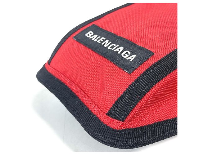 Pouch porta telefono Balenciaga Explorer Nero Rosso - vista 7