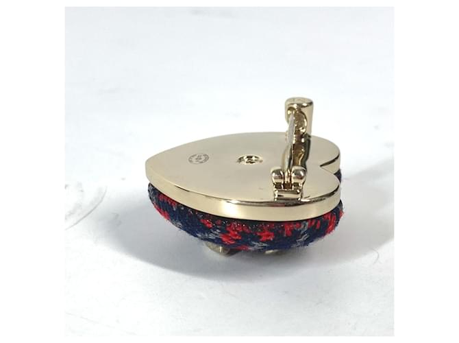 Spilla Chanel B22K Heart Coco Mark CC Rosso Blu navy - vista 2