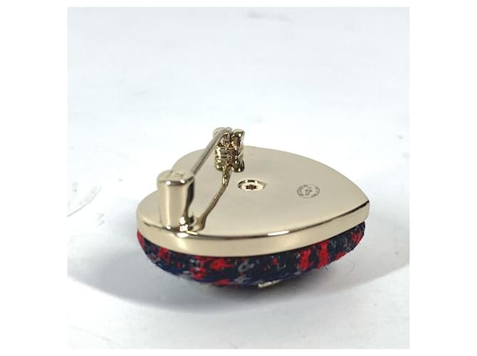 Spilla Chanel B22K Heart Coco Mark CC Rosso Blu navy - vista 3