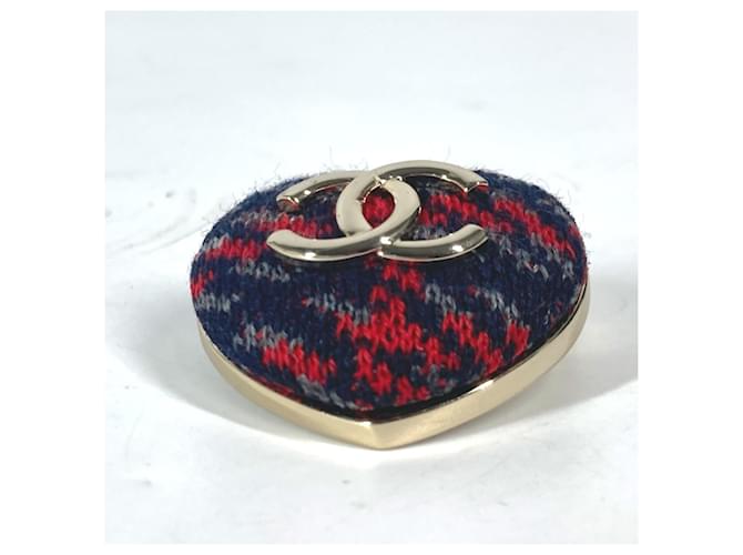 Spilla Chanel B22K Heart Coco Mark CC Rosso Blu navy - vista 5