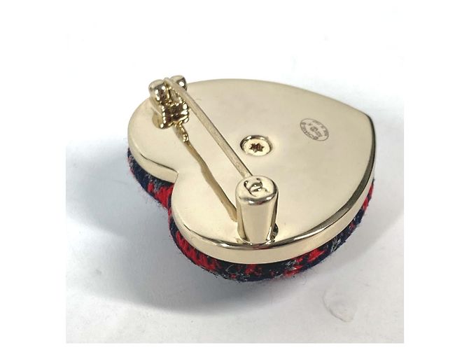 Spilla Chanel B22K Heart Coco Mark CC Rosso Blu navy - vista 7