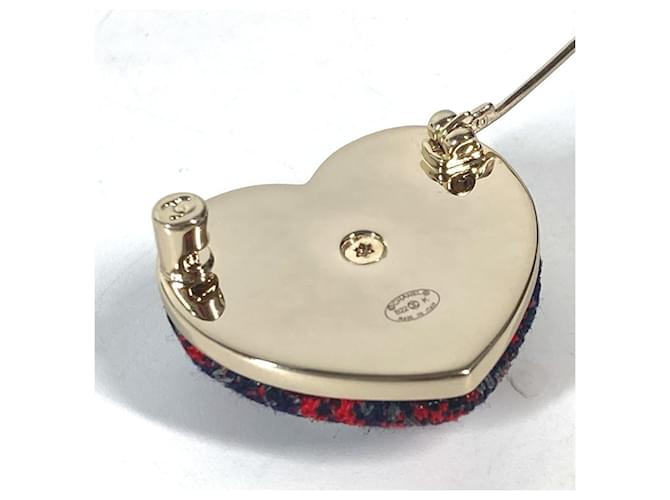 Spilla Chanel B22K Heart Coco Mark CC Rosso Blu navy - vista 9