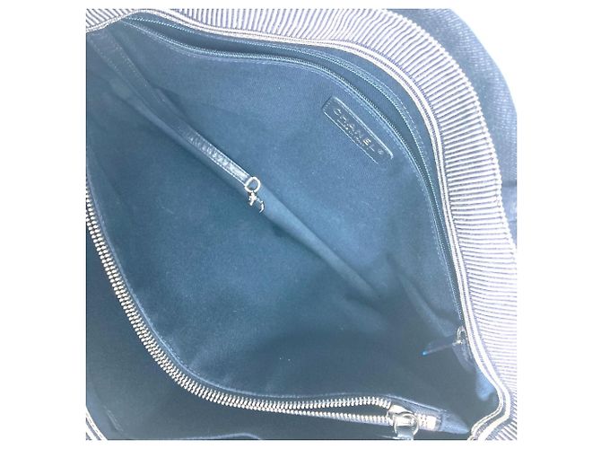 Chanel A92240 Denim CC Coco Mark Tote Bag White Blue - view 11