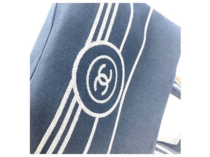 Chanel A92240 Denim CC Coco Mark Tote Bag White Blue - view 8