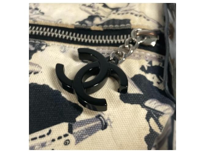 Borsa a mano da aereo Chanel Nero Bianco - vista 4