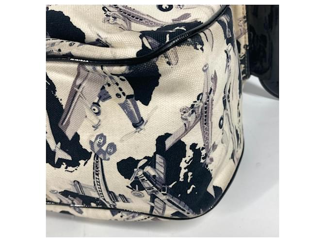 Borsa a mano da aereo Chanel Nero Bianco - vista 7