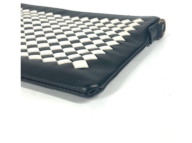 Borsa Pochette Intrecciato di Bottega Veneta Nero Bianco - vista 4