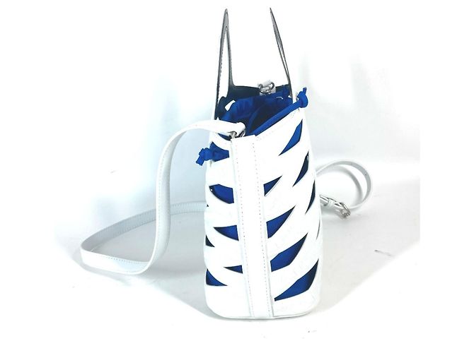 Borsa a spalla in pelle verniciata bianca Balenciaga - vista 3