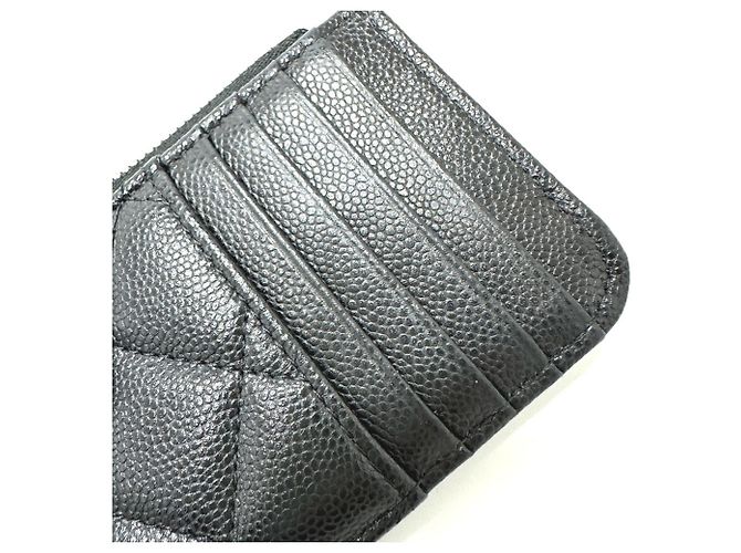 Tarjetero de cuero caviar Chanel Negro - vista 10