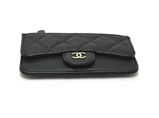 Tarjetero de cuero caviar Chanel Negro - vista 3