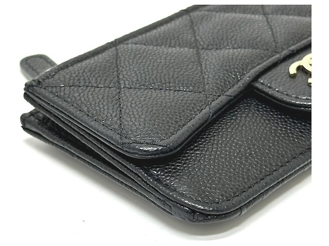 Tarjetero de cuero caviar Chanel Negro - vista 4