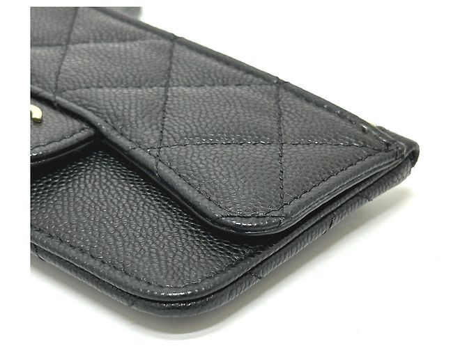 Tarjetero de cuero caviar Chanel Negro - vista 5