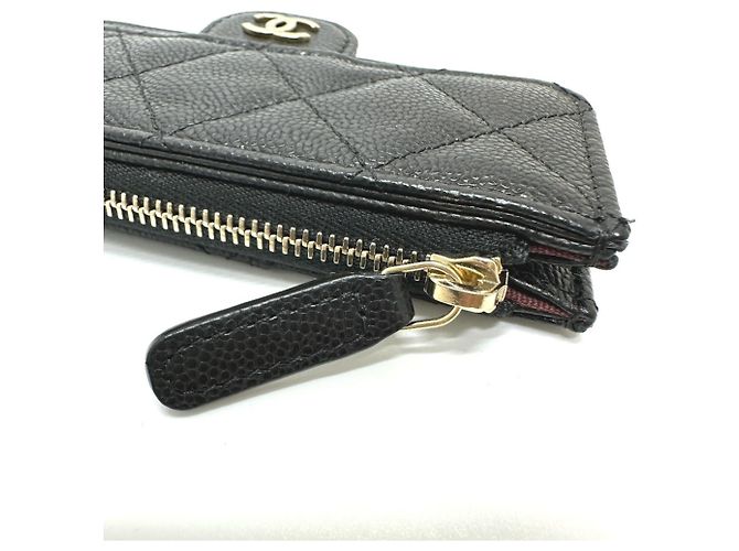 Tarjetero de cuero caviar Chanel Negro - vista 7